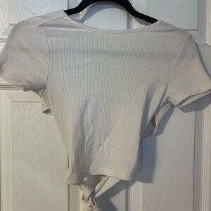 Women's White Tie-Back Top